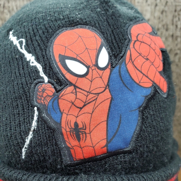 Marvel Spiderman Black Winter Beanie Hat Kids Youth One Size Fits Most Unisex - Picture 4 of 7